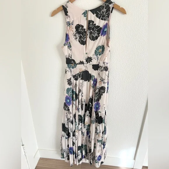 FREE PEOPLE dress / sure thing pastel floral tiered maxi dress / size S - Picture 7 of 8